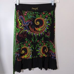 Colorful Midi Desigual Skirt M